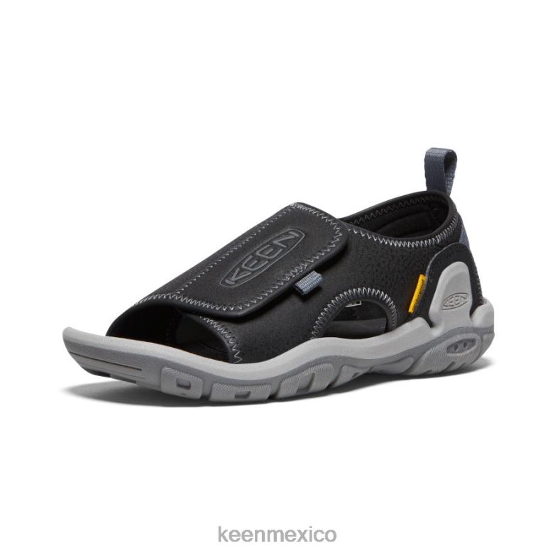 KEEN Knotch River con puntera abierta niños grandes negro/gris acero calzado TXRFD950