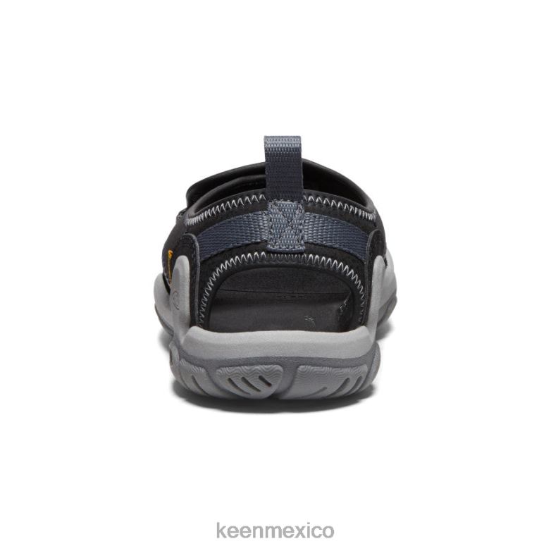 KEEN Knotch River con puntera abierta niños grandes negro/gris acero calzado TXRFD950