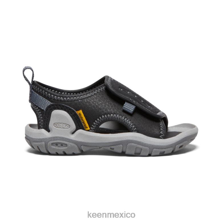 KEEN Knotch River con puntera abierta niños pequeños negro/gris acero calzado TXRFD932