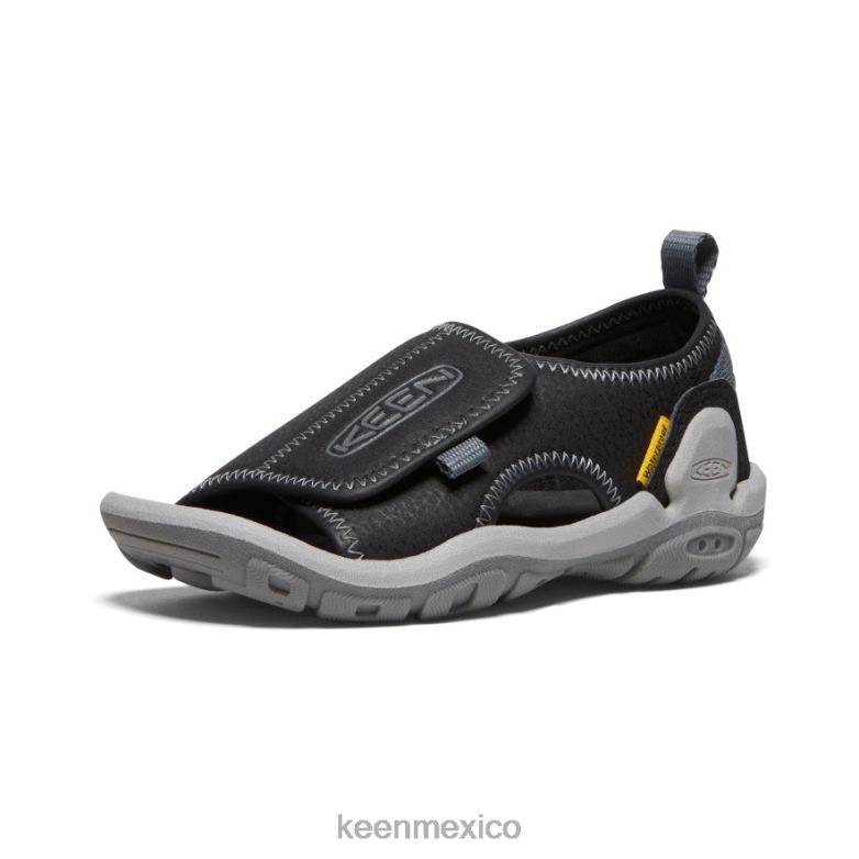 KEEN Knotch River con puntera abierta pequeños niños negro/gris acero calzado TXRFD930