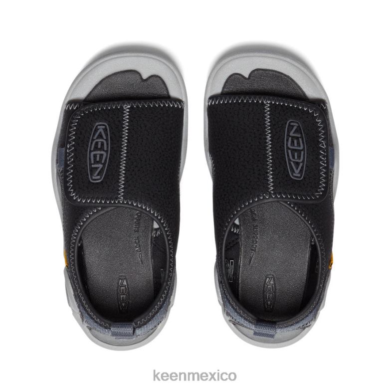 KEEN Knotch River con puntera abierta pequeños niños negro/gris acero calzado TXRFD930