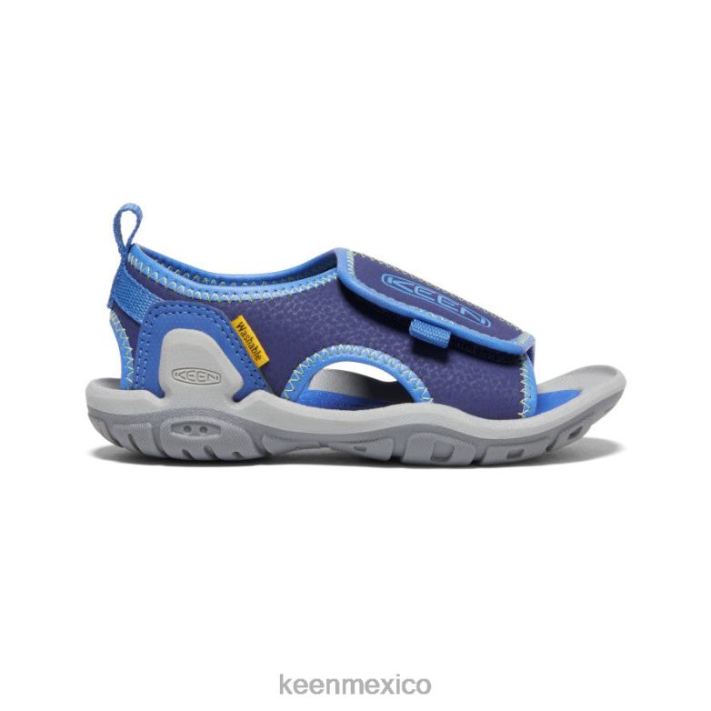 KEEN Knotch River con puntera abierta pequeños niños profundidades brillantes de cobalto/azul calzado TXRFD929