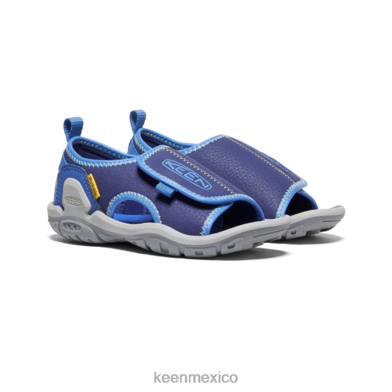 KEEN Knotch River con puntera abierta pequeños niños profundidades brillantes de cobalto/azul calzado TXRFD929