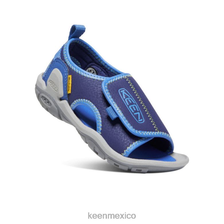 KEEN Knotch River con puntera abierta pequeños niños profundidades brillantes de cobalto/azul calzado TXRFD929