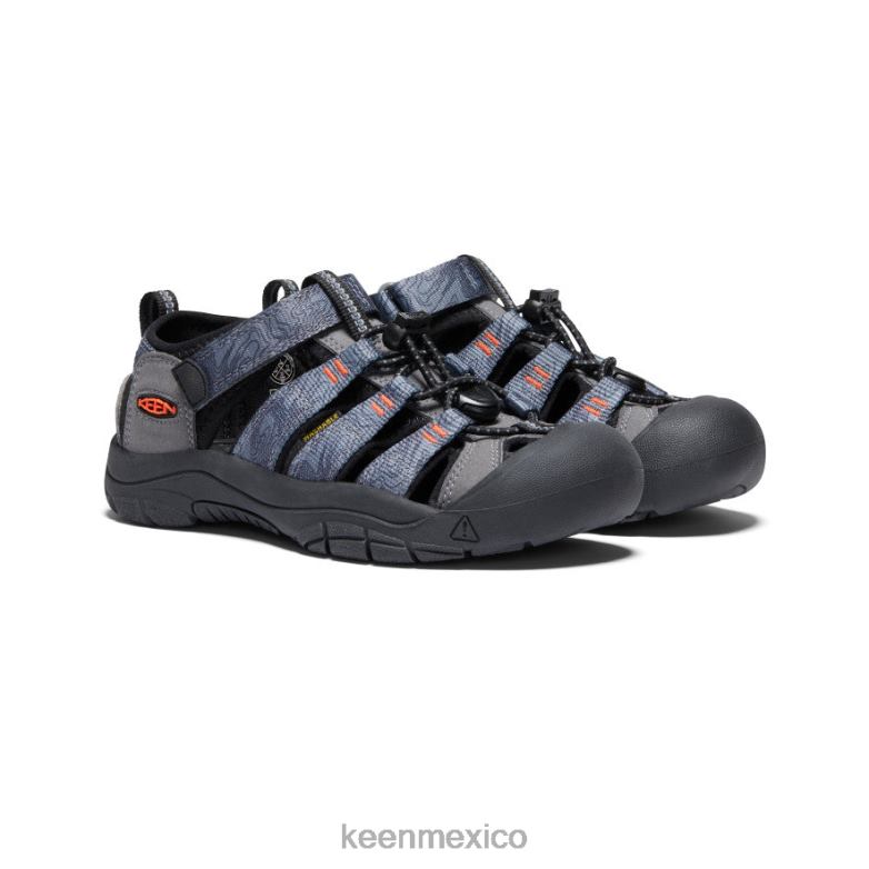 KEEN newport h2 niños grandes gris acero/negro calzado TXRFD755